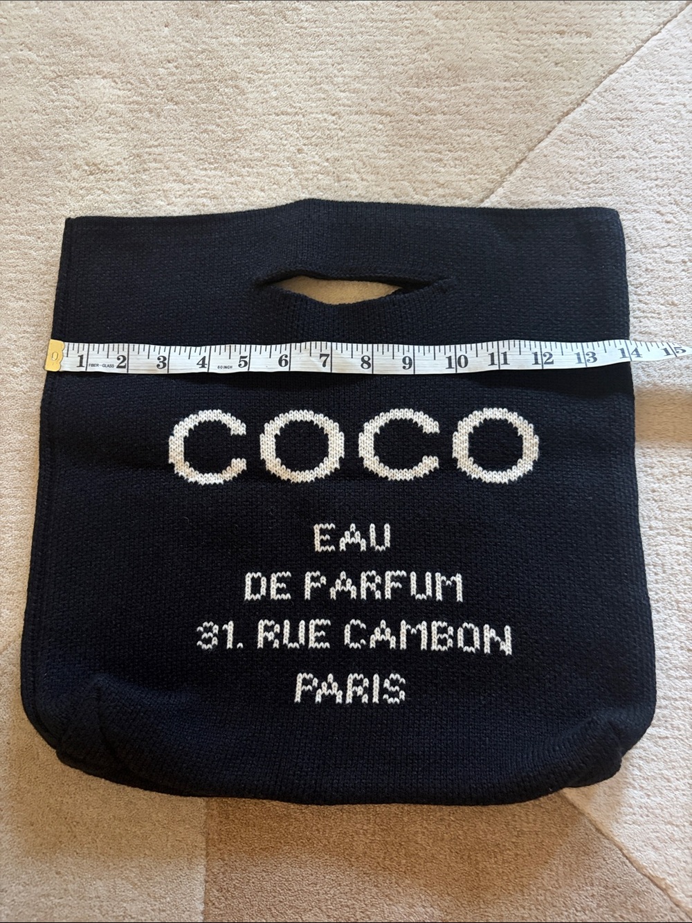 Knit Tote Bag in Black